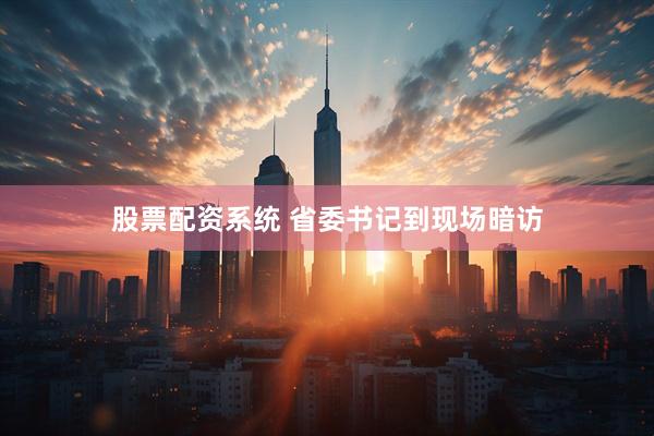 股票配资系统 省委书记到现场暗访