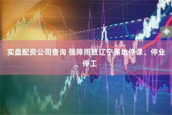 实盘配资公司查询 强降雨致辽宁多地停课、停业、停工